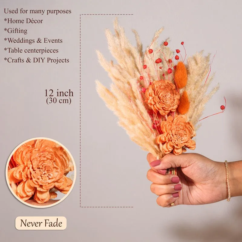 Floral Delight Dried Flower Bunch - Orange media 6