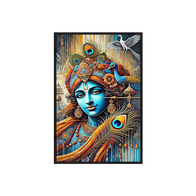 Grace Of Kanha Wall Painting With Frame media 4