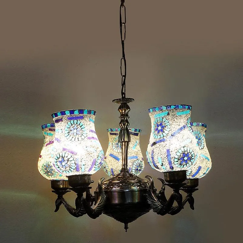 Tara Mayoora Mosaic Golden Antique Ceiling Lamp media 1