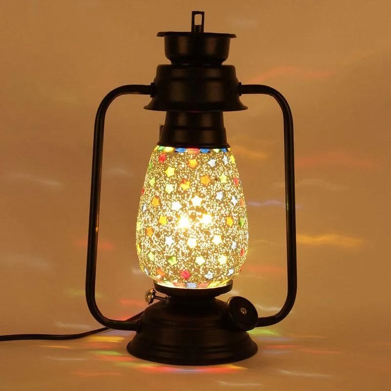 Divyara Mosaic Lantern Iron Table Lamp media 4