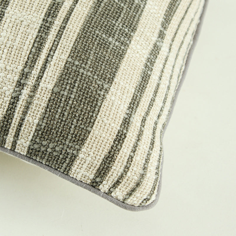 Chateau Stripes Woven Cotton Cushion Cover (Grey) - Set Of Two media 4