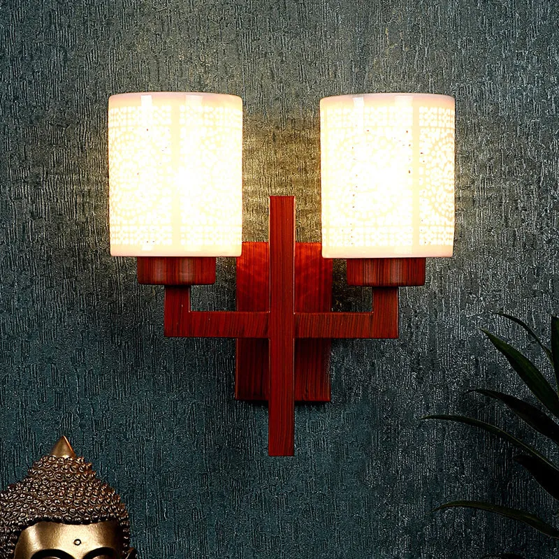 Ivra Duo Wooden Wall Lamp media 1