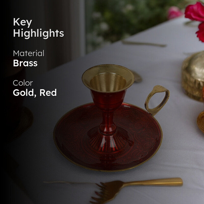 Victorian Charm Brass Candle Holder media 2