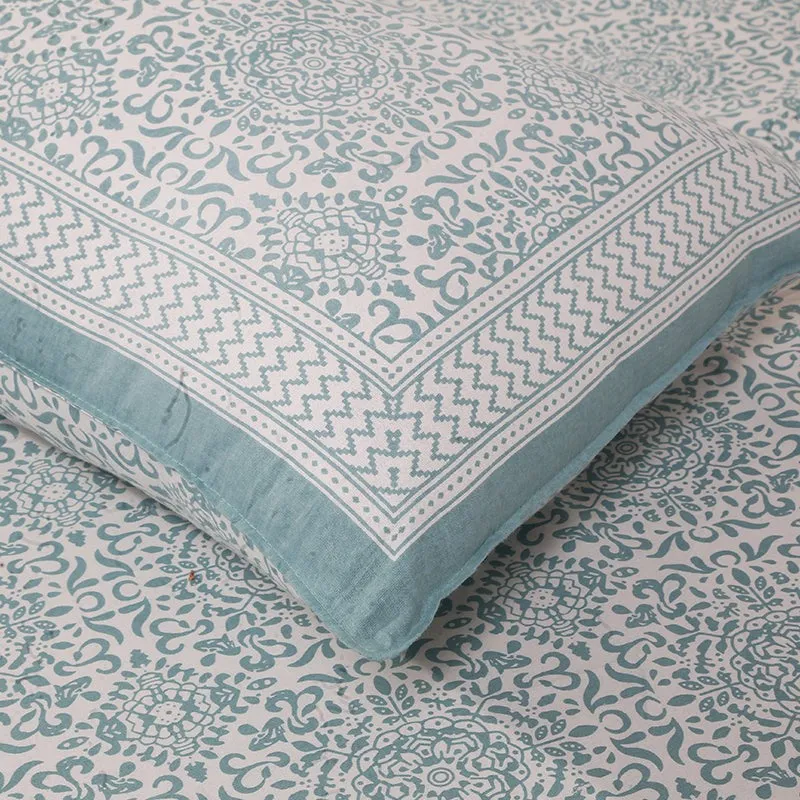 Anvi Ethnic Printed Bedsheet - Light Blue media 4