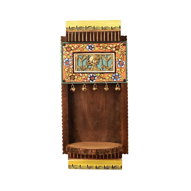 Patang Perch Brass & Wood Shelf media 3