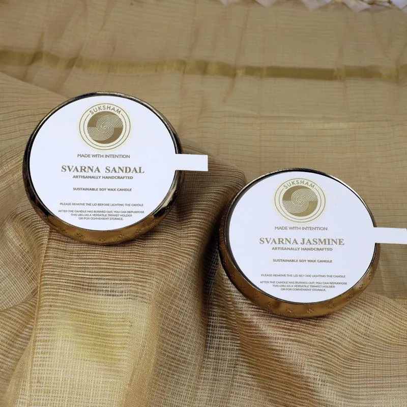 Enchanta Sandalwood and Jasmine Scented Candle - Set Of Two media 4