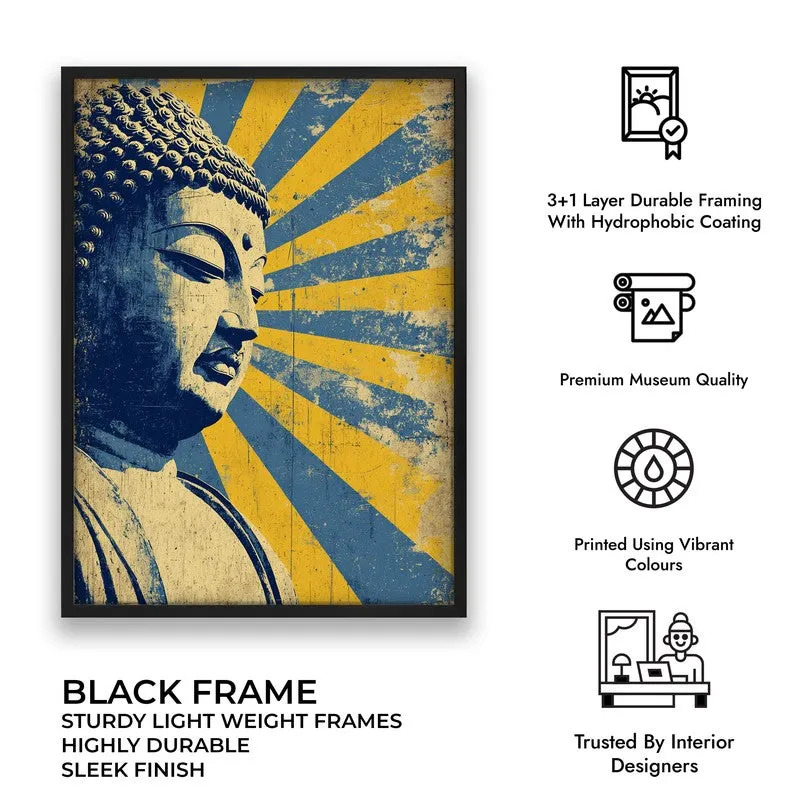 Buddha Celestial Petal III Mandala Archival Paper Wall Painting With Black Frame media 9