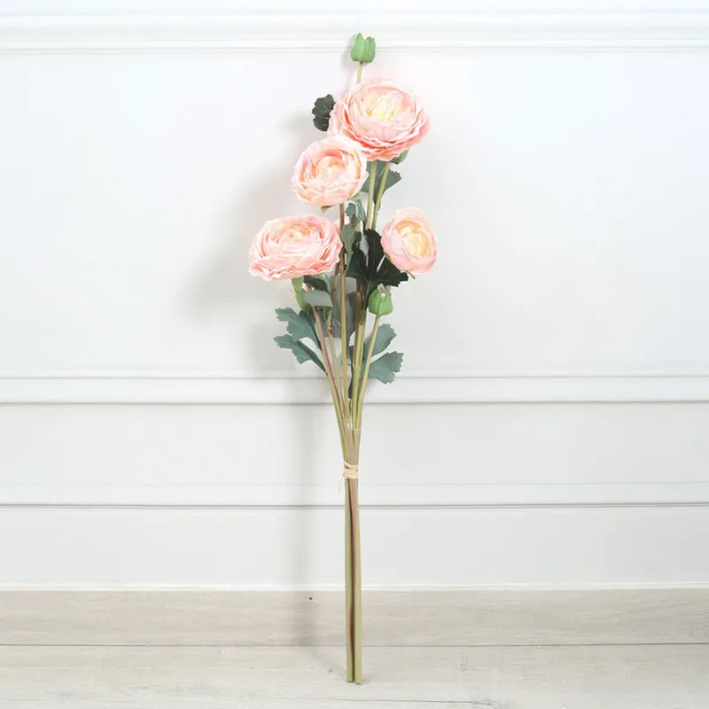 Florya Rose Fabric Artificial Flower - Peach media 3