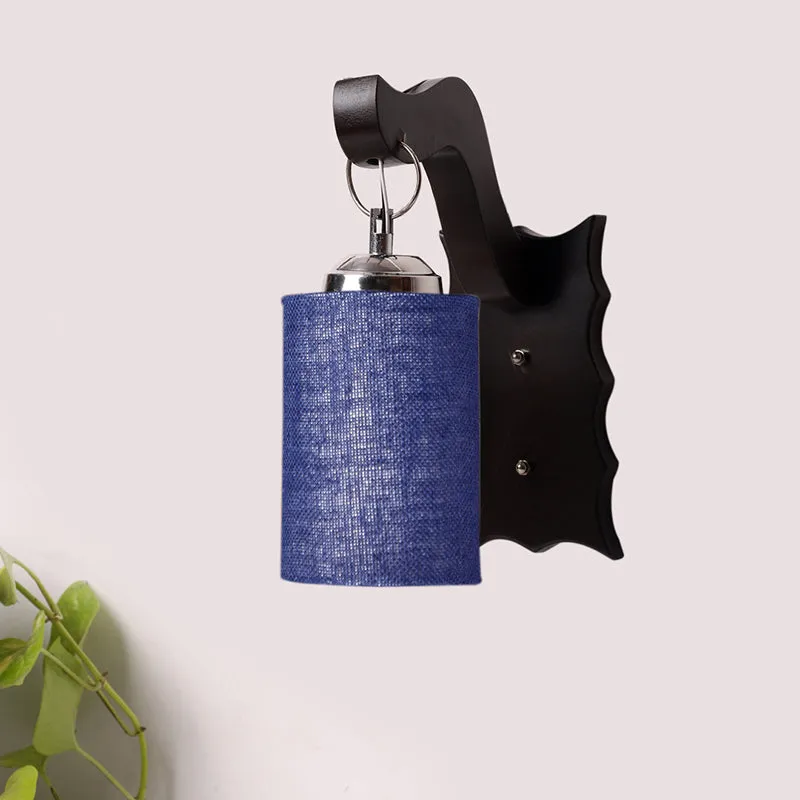 Delphi Jute & Wooden Wall Lamp - Blue media 3