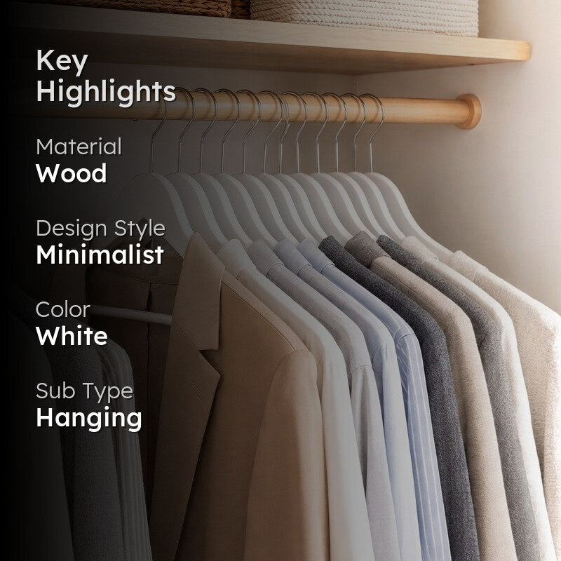 Wearlio Wood Cloth Hanger - Set of Twelve media 2