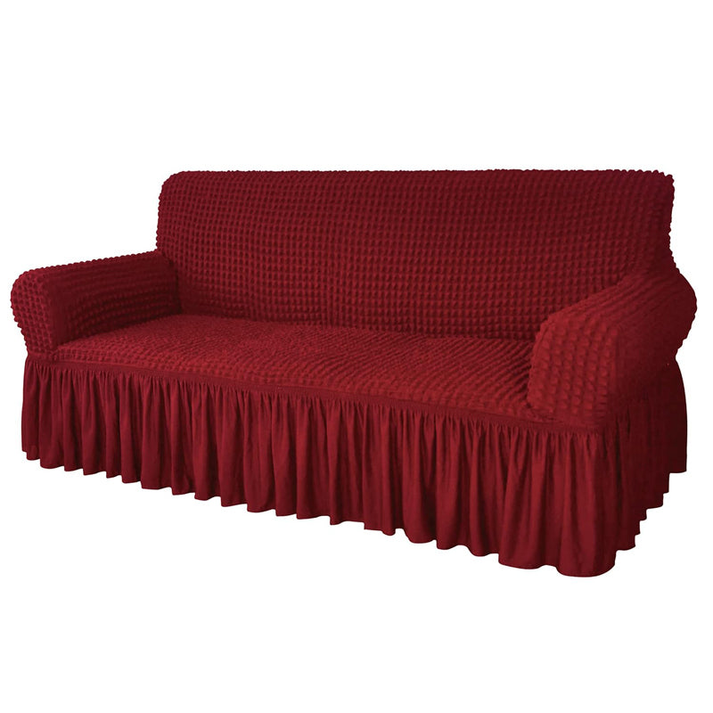 Bubble Frill Sofa Cover - Maron media 5