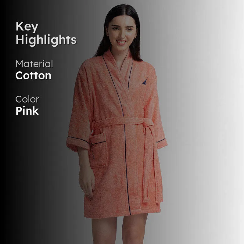 Nautica Cashmere Dreams Cotton Bath Robe - Coral media 2