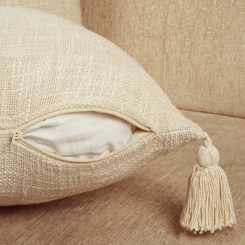 Claira Solid Cushion Cover (Off White) - Set Of Two media 4
