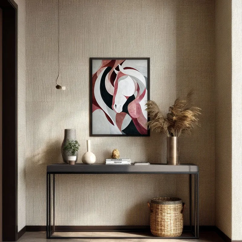 Ethereal Flow Horse Wall Painting With Black Frame media 6