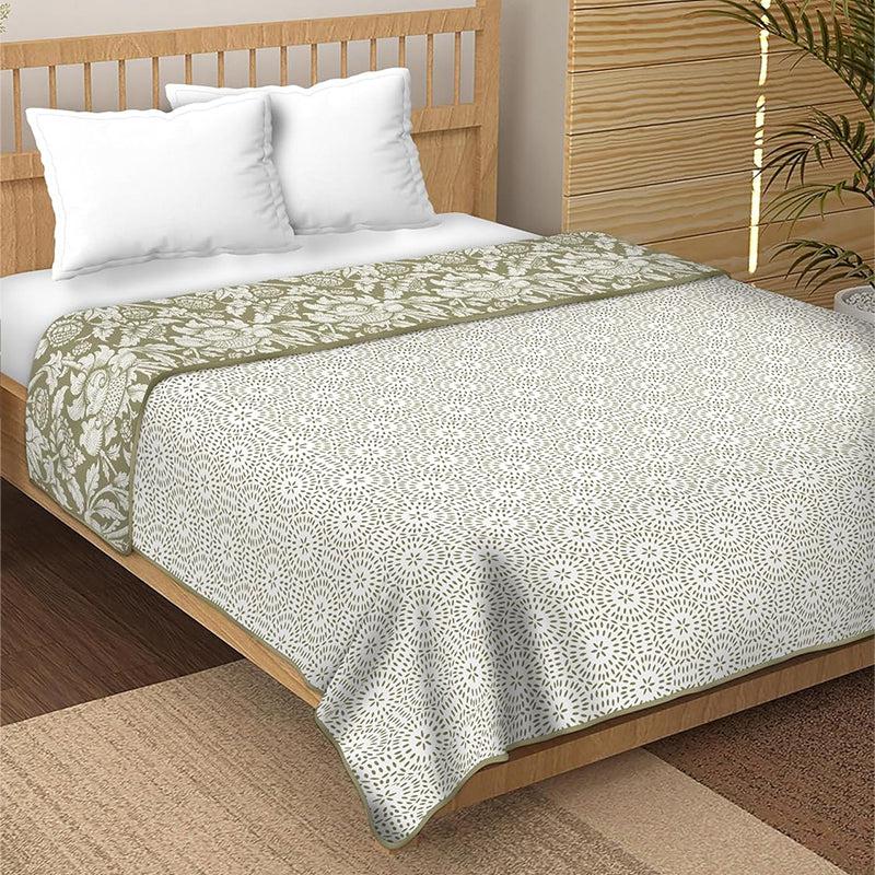 Topini Reversible Cotton Dohar (Olive Green)  - 180 GSM media 4