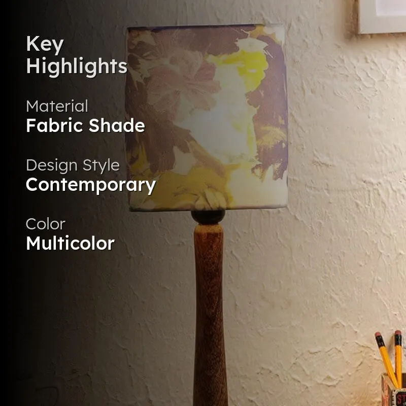 Floral Art Fabric Table Lamp - Multicolor media 2