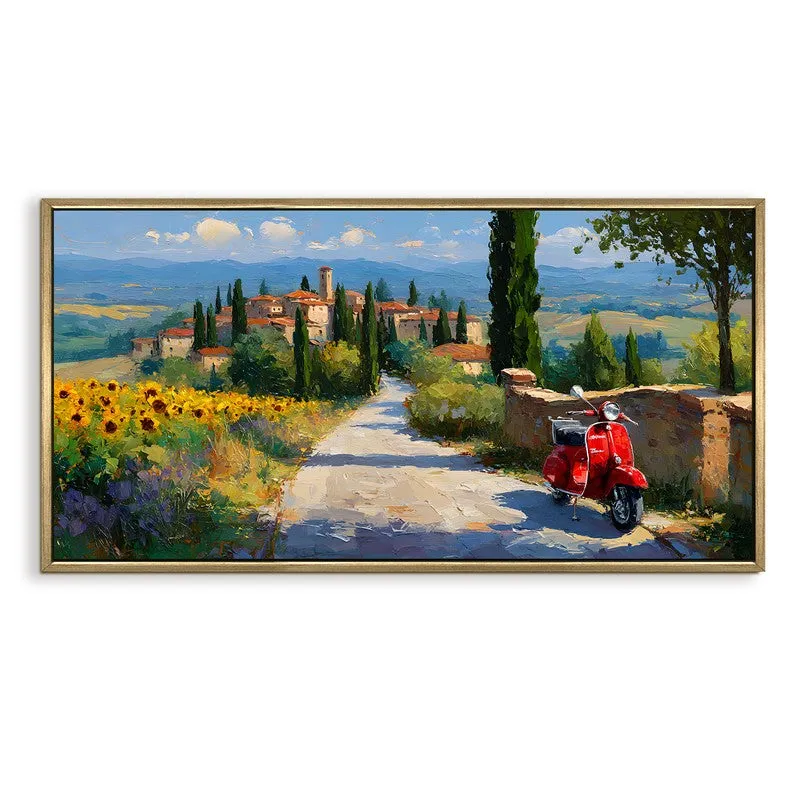 Sunflower Road Canvas Wall Painting With Frame media 3
