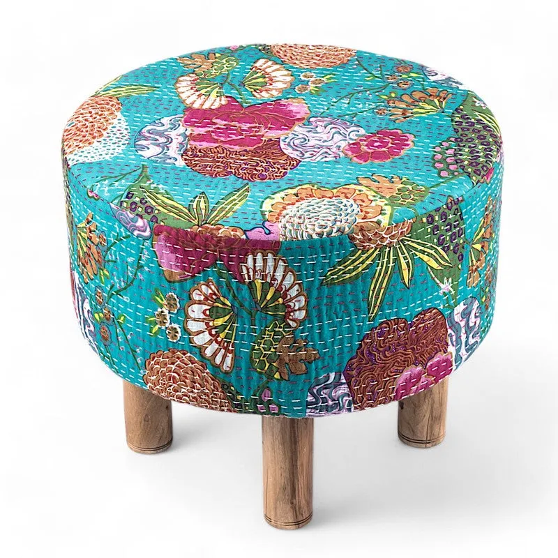 Lverix Acacia Wooden Ottomans - Multicolor media 3