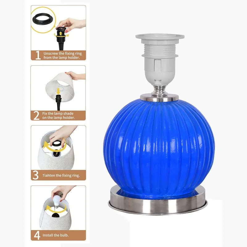 Glacera Glow Glass Table Lamp - Blue media 5