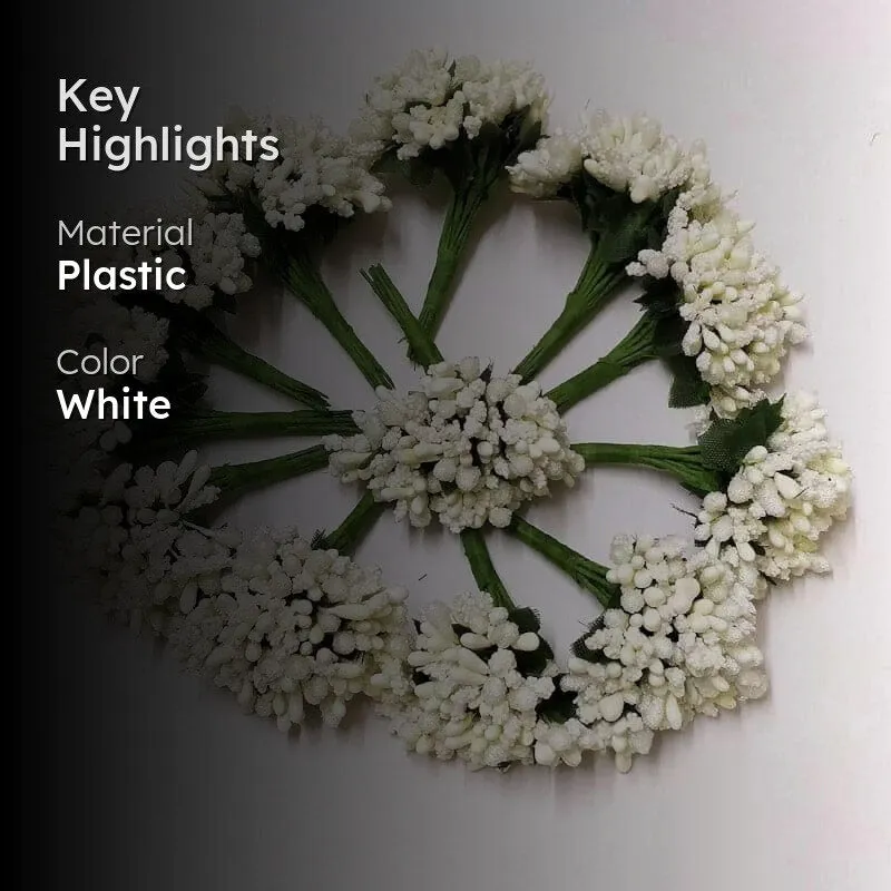 Faux Gypsophilia Flower Bunch (Off White)- Set Of Twelve media 2