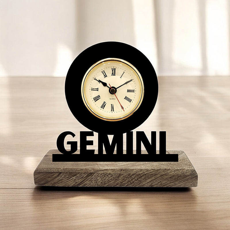 Gemini Zodiac Analog Table Clock