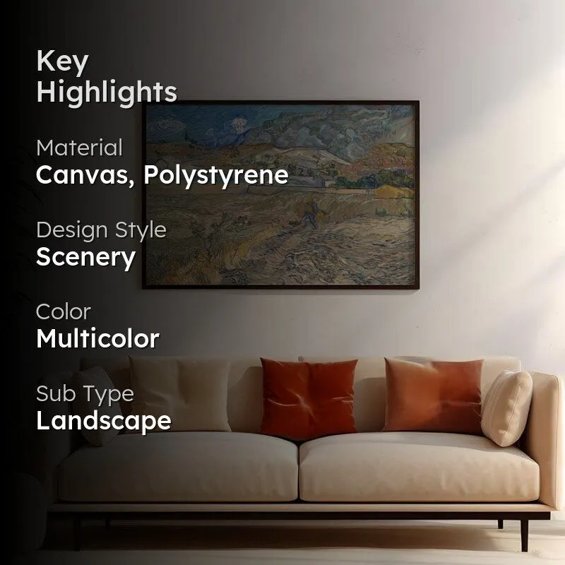 Landscape At Saint R?my By Vincent Van Gogh - Black Frame media 2