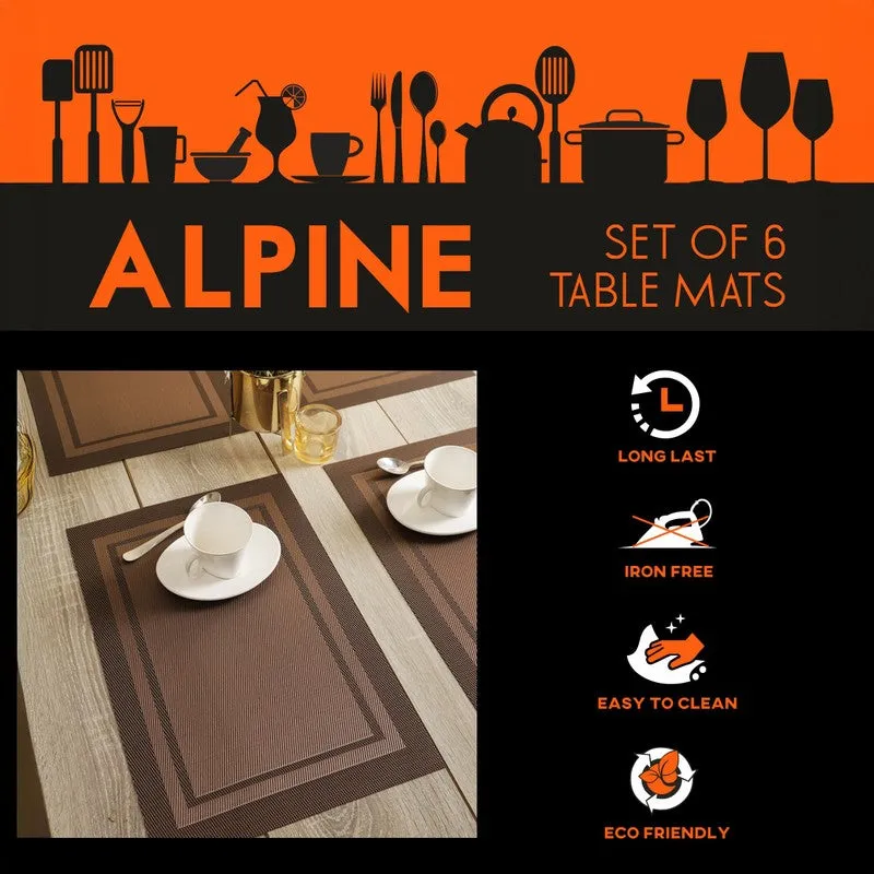 Mira Table Mats (Brown) - Set of Six - 6