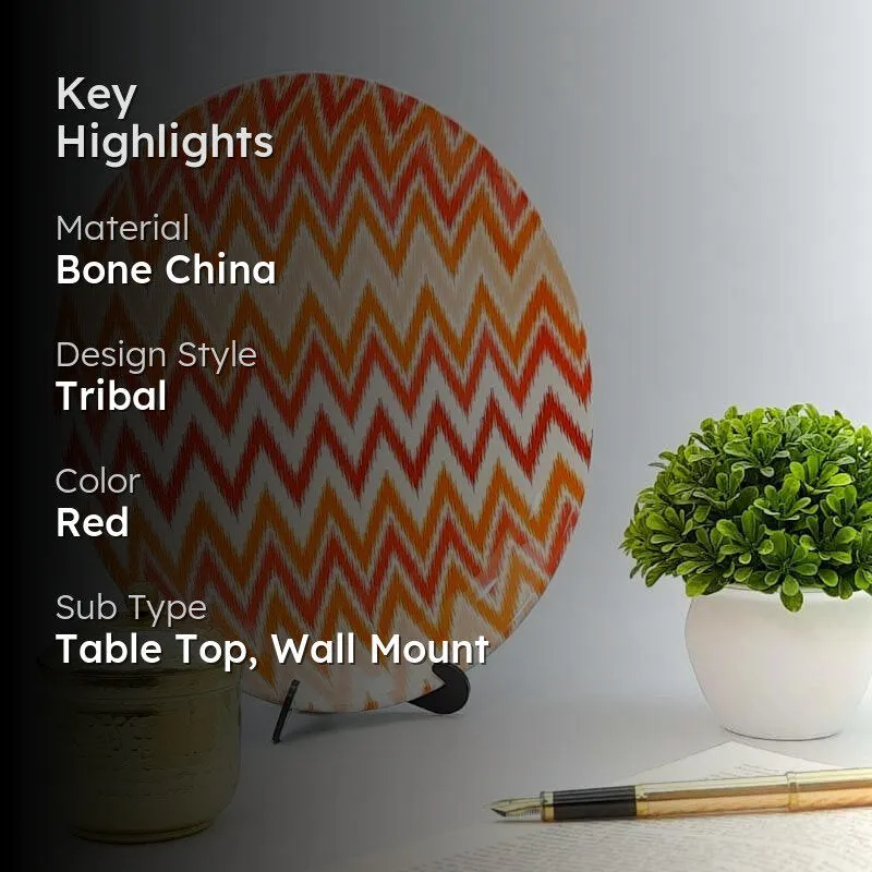 Dazzling Wavy Ikkat Decorative Plate media 2