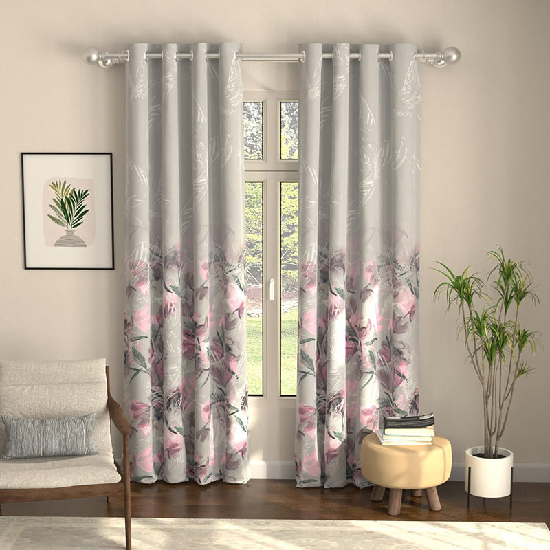 Urban Space Winter Crocus Curtain(Pink) - Set Of Two media 2