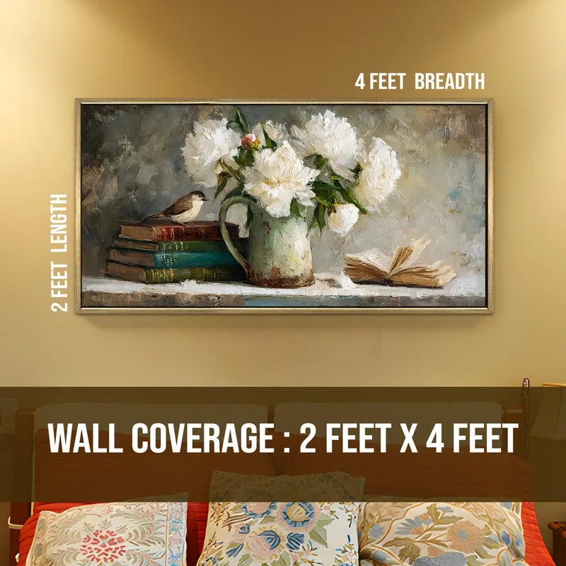 Aged-books Canvas Wall Painting With Frame media 8