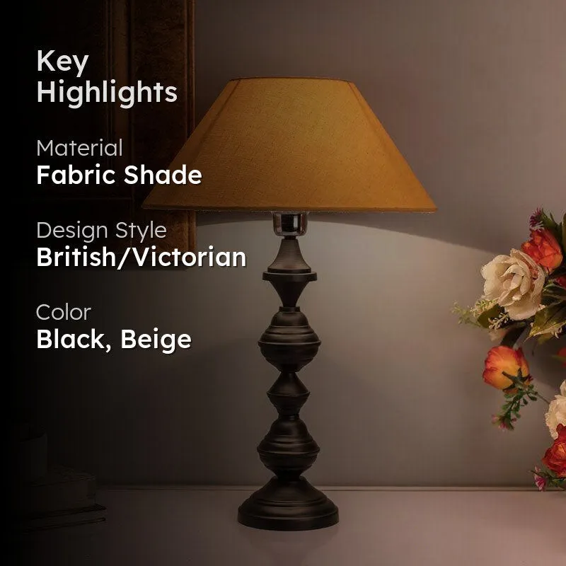 Nordic Waterdrop Fabric Table Lamp - Black,Beige media 2