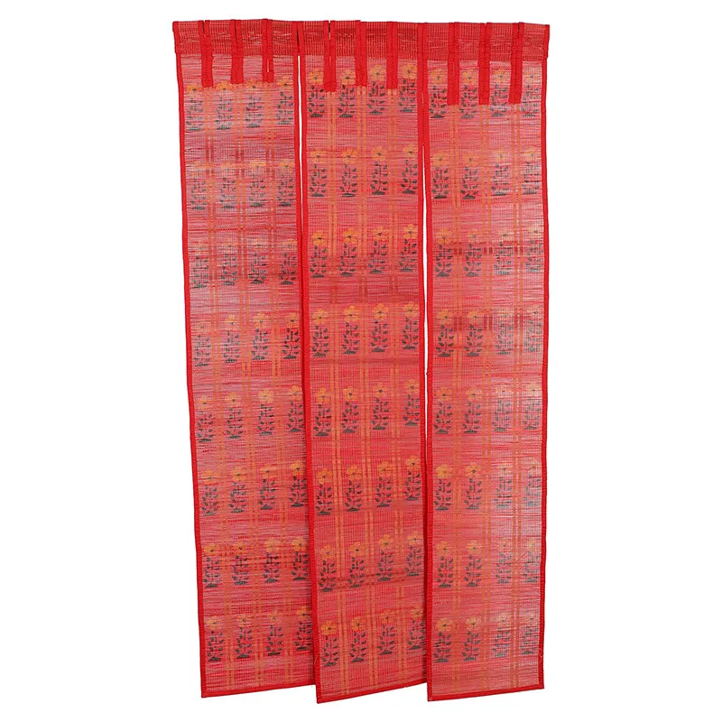 Forest Flow Three Panel Bamboo Curtain - Pink media 3