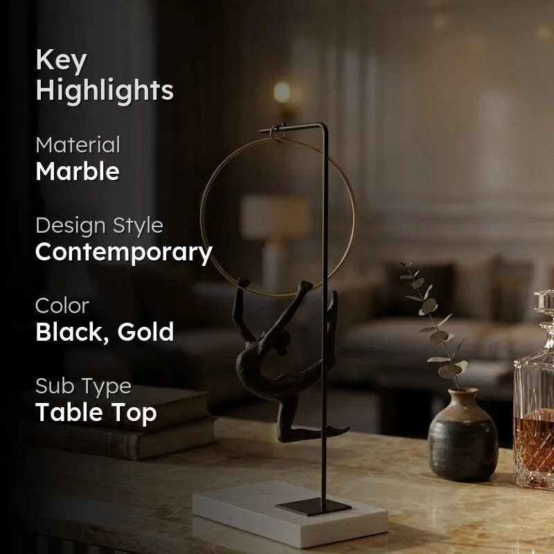 Opaline Golden Form Marble Showpiece media 2