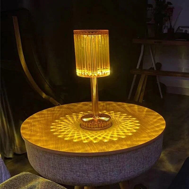 Opal Light Painted Crystal LED Table Lamp - Transparent media 6