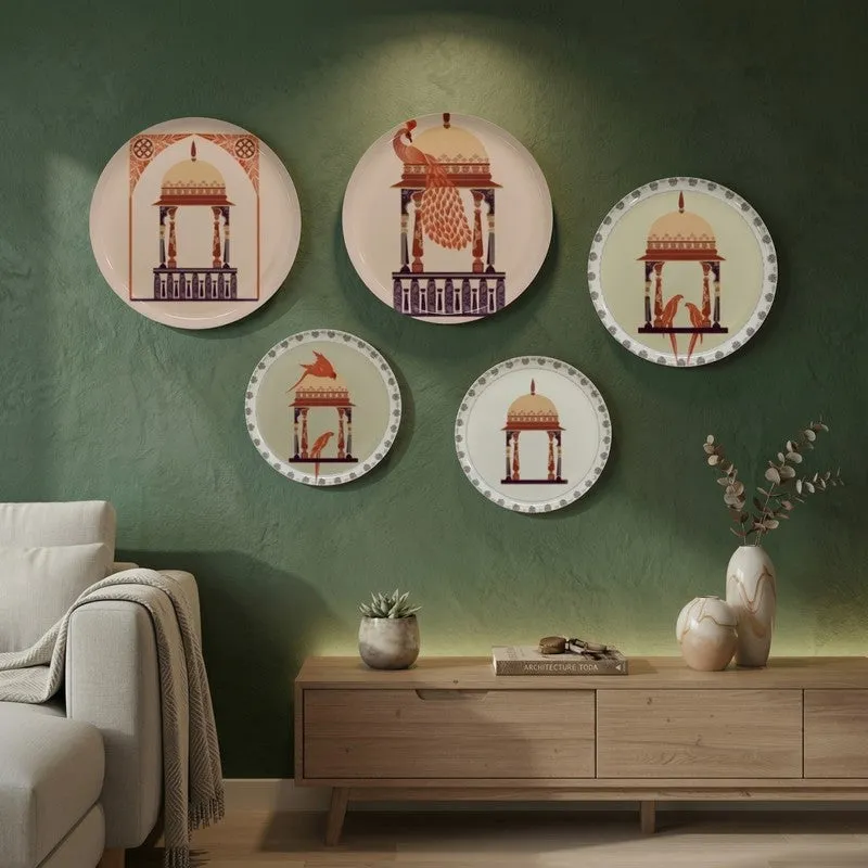 Rajwada Charm Metal Wall Plates - Set Of Five media 1