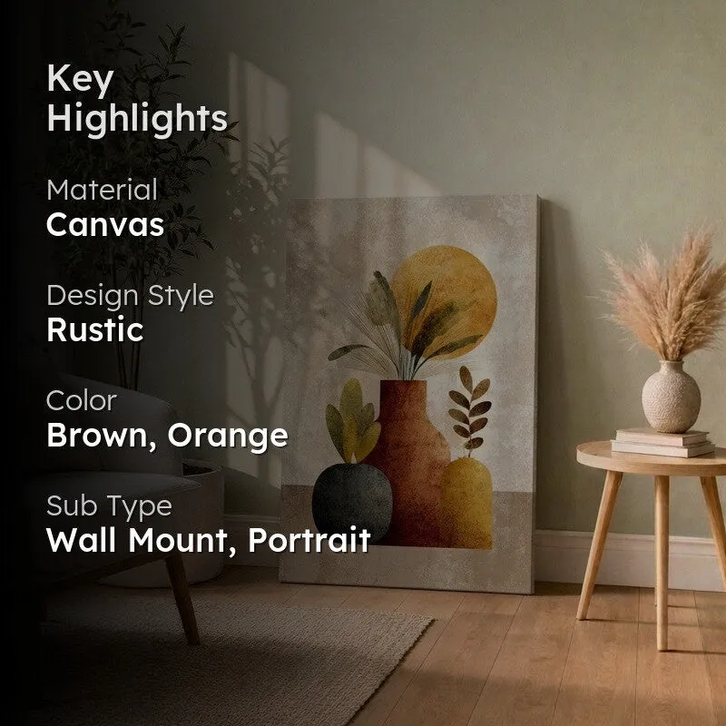 Abstract Vase & Foliage Canvas Wall Art media 2