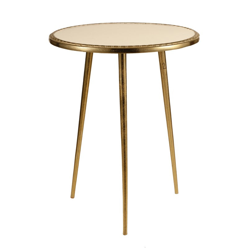Crown Design Aluminum Side Table - Gold media 3
