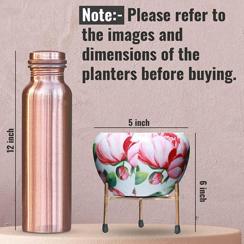 Lotus Bloom Handcrafted Planter With Stand - Four Piece Set media 12