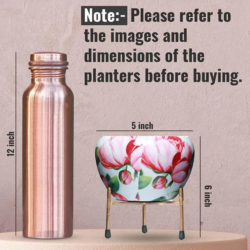 Lotus Bloom Handcrafted Planter With Stand - Four Piece Set media 12