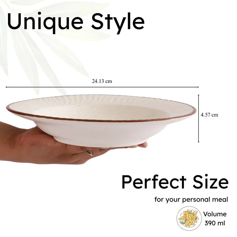 Brownline Off White Stoneware Pasta Plate media 8