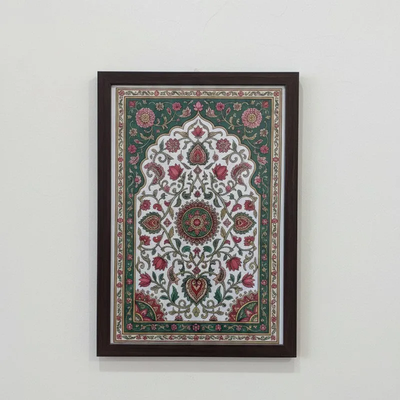 Floral Elephant & Mandala Wall Painting With Frame - Set Of Three media 7