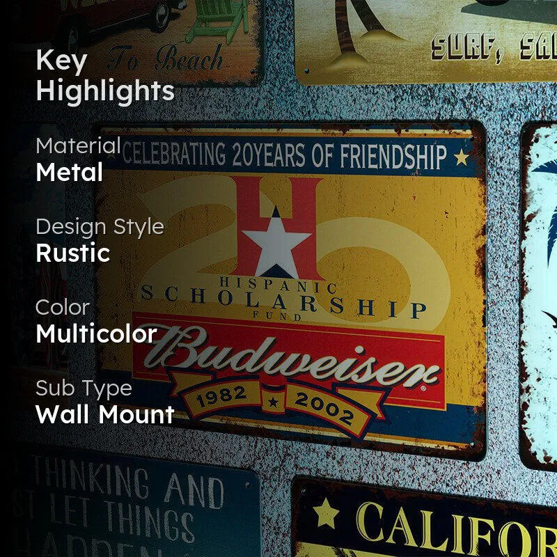 Budweiser Celebration Of Friendship Retro Metal Wall Accent media 2