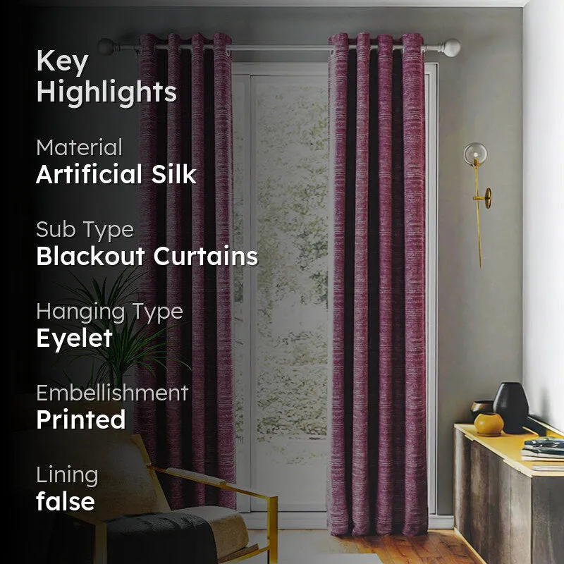 Artemisia Jacquard Blackout Curtain (Purple) - Set Of Two media 2