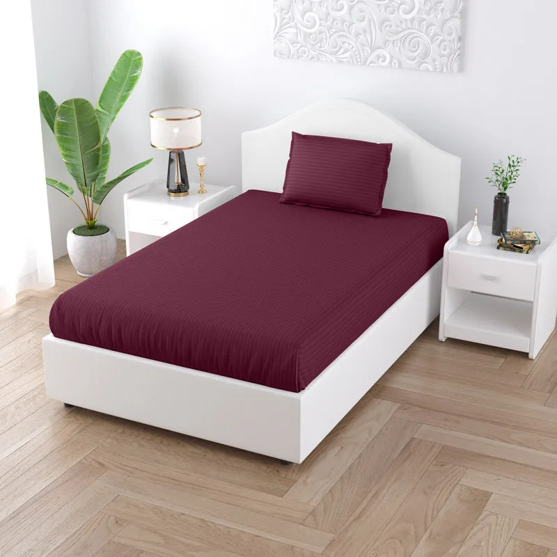 Sofia Solid Microfiber Bedsheet (Purple) - 150 GSM media 1