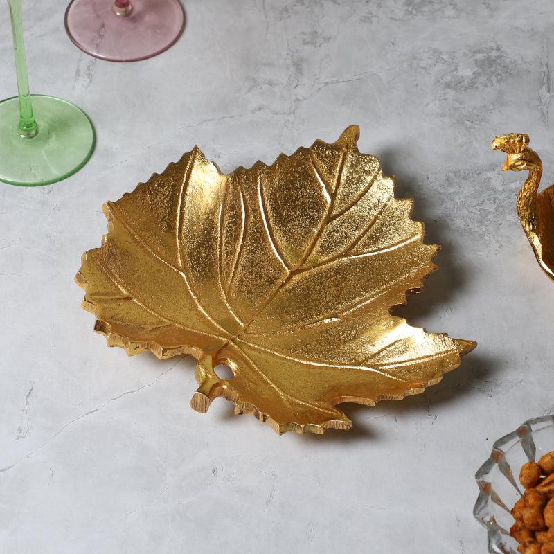Maple Gilda Leaf Aluminum Platter