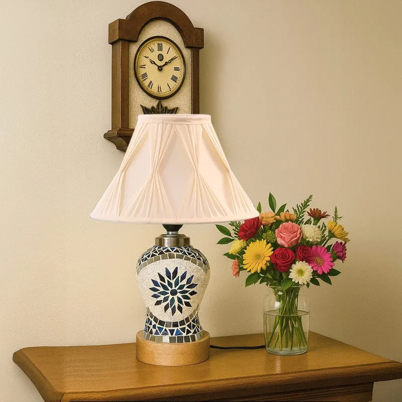 Floranira Smocked Wooden Table Lamp - Multicolor media 4