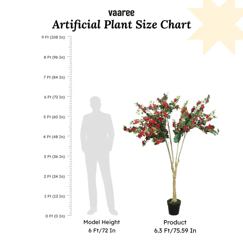 BlossomBerry Artificial Flower Plant With Black Fiber Pot - 6.3 Feet media 8