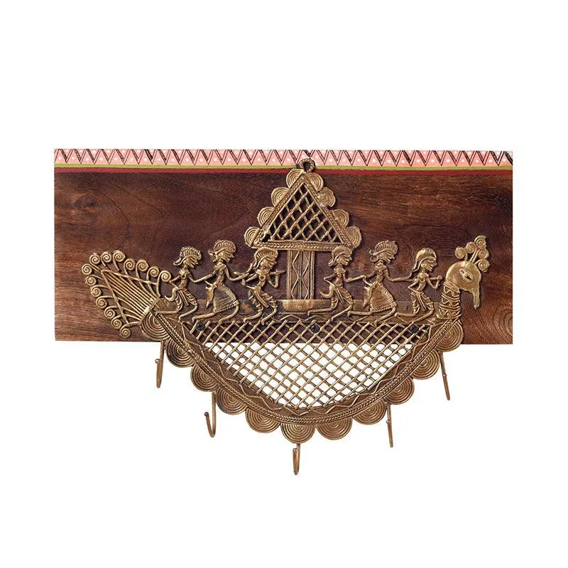 Ujjwala Ornate Teak Wood Key Holder media 3