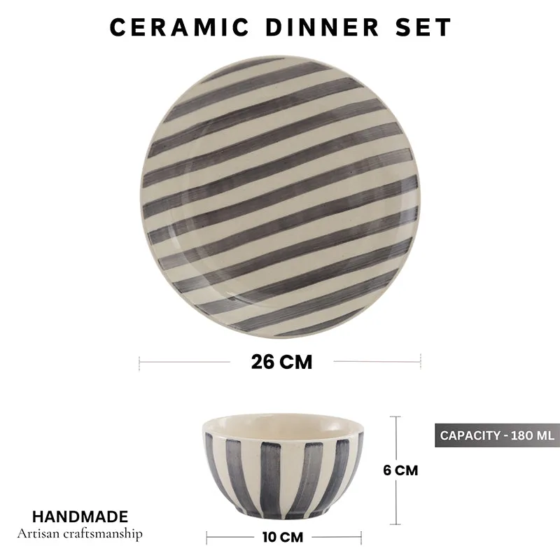 Cross Strips Ceramic Dinner Set - 4 Piece Set media 7