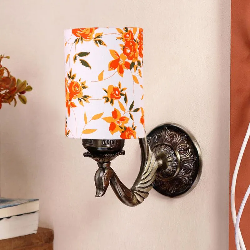 Amro Retro Ibis Flora Cylindrical Fabric & Metal Wall Lamp media 3